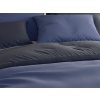 Minimalistické povlečení MONOCHROMATIC šedo-modré z přírodní bavlny