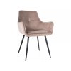 Sametová jídelní židle GRAPE béžová s elegantními černými nohami