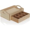 Podnos na čaj TEABOX 30 x 20 cm s přihrádkami na čajové sáčky a cukr.