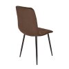 Designová jídelní židle NAOMI – hnědý samet a černé stabilní nohy