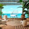 Designová bílá židle MALAGA – pohodlné posezení pro zahradu i balkon