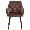 Pohodlné hnědé křeslo JORK VELVET s měkkým čalouněním do jídelny