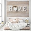 Stylová fototapeta HOME s motivem dřeva a srdce, ideální do obýváku či ložnice