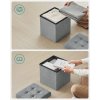 Moderní taburet 30x30 cm OTTOMAN – úložný prostor, pohodlí a snadná manipulace v šedém provedení
