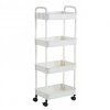 bookcase mobile cabinet on wheels 4 levels white 36x24x84cm sz41b (1)