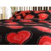 Povlečení VALENTINE z polybavlny – černé s červeným srdcem, 2 postele