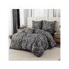 Moderní povlečení z mikrovlákna CHARCO šedé s geometrickým vzorem