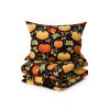 Povlečení ORANGE PUMPKINS z mikrovlákna – černý podklad s dýněmi