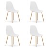 Sada 4 ks bílých židlí OSAKA s opěrkou zad a moderním designem