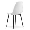 OSAKA bílé židle – 2 ks s pohodlným sedákem a černou konstrukcí