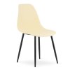 Stylové krémové židle OSAKA – praktická sada 2 ks s černou kovovou podnoží
