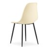 Set 2 krémových designových židlí OSAKA s černou podnoží do kuchyně i obýváku