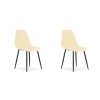 Moderní sada 2 ks krémových židlí OSAKA s černými nohami do kuchyně i jídelny
