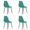 Sada 2 jídelních židlí OSAKA zelených s pevným rámem a černými nohami