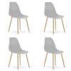 Moderní sada 4 ks světle šedých židlí OSAKA do jídelny, kuchyně i obýváku