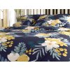 Elegantní povlečení FLOWERISH tmavě modré s barevnými květy