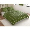Flanelové povlečení z mikrovlákna WHITE BOW zelené s mašličkami