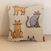 Krémový mikroplyšový povlak COLORED CATS s roztomilými kočkami