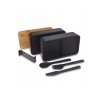 Stylový svačinový box DUO LUNCH černý/bambus s víkem a příborem