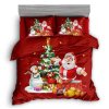 3D pamut ágyneműhuzat SANTA AND GIFTS piros, 100% pamut