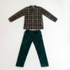 Mikroplyšové pyžamo GLENMOORE zelené s károvaným vzorem