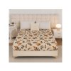 Krémové prostěradlo AUTUMNA 90x200 s motivem podzimní přírody