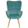 Elegantní křeslo COZY tyrkysové v sametovém provedení