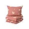 Mikrovláknové povlečení ORANGE HEART růžové s oranžovými srdíčky