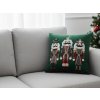 Zelený povlak na polštář NUTCRACKER 45x45 cm s vánočním motivem