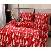 Povlečení mikroplyš CHRISTMAS TREES červené s vánočním motivem stromků