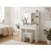 Stylový bílý toaletní stolek LUNAVI 70x40 cm do ložnice nebo pokoje