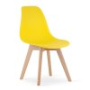 Moderní žlutá židle KITO s bukovými nohami do jídelny i kanceláře