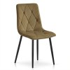 Elegantní sametová židle LIBRA OLIVE BROWN s černými nohami do jídelny