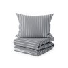 Povlečení Caprivi z 100% bavlny, šedé s proužky a knoflíkovým zapínáním