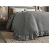 Šedý Přehoz na postel MONTEGO s dekorativním volánem