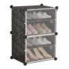 Modulární botník SHOZIX 23x33 cm šedý s průhlednými dvířky