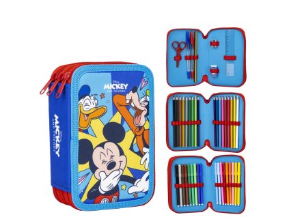 PEBH1298A skolni penal tripatrovy s naplni mickey mouse