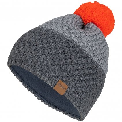 Pletená čepice Eleven MAD Grey/Orange