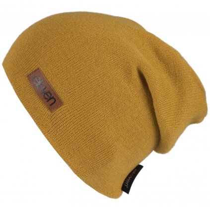 Knitted beanie Eleven L-Mustard