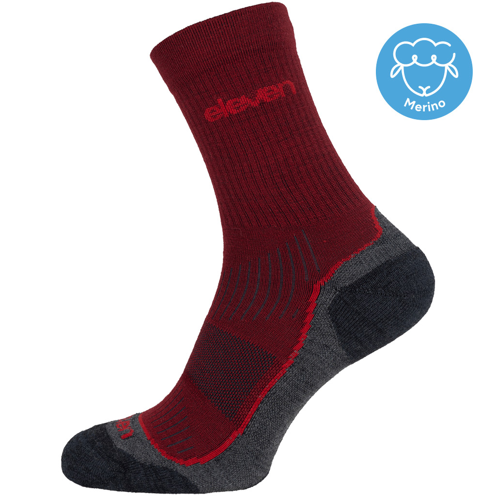Ponožky Eleven Merino Vento Chianti Velikost: XL (45-47)