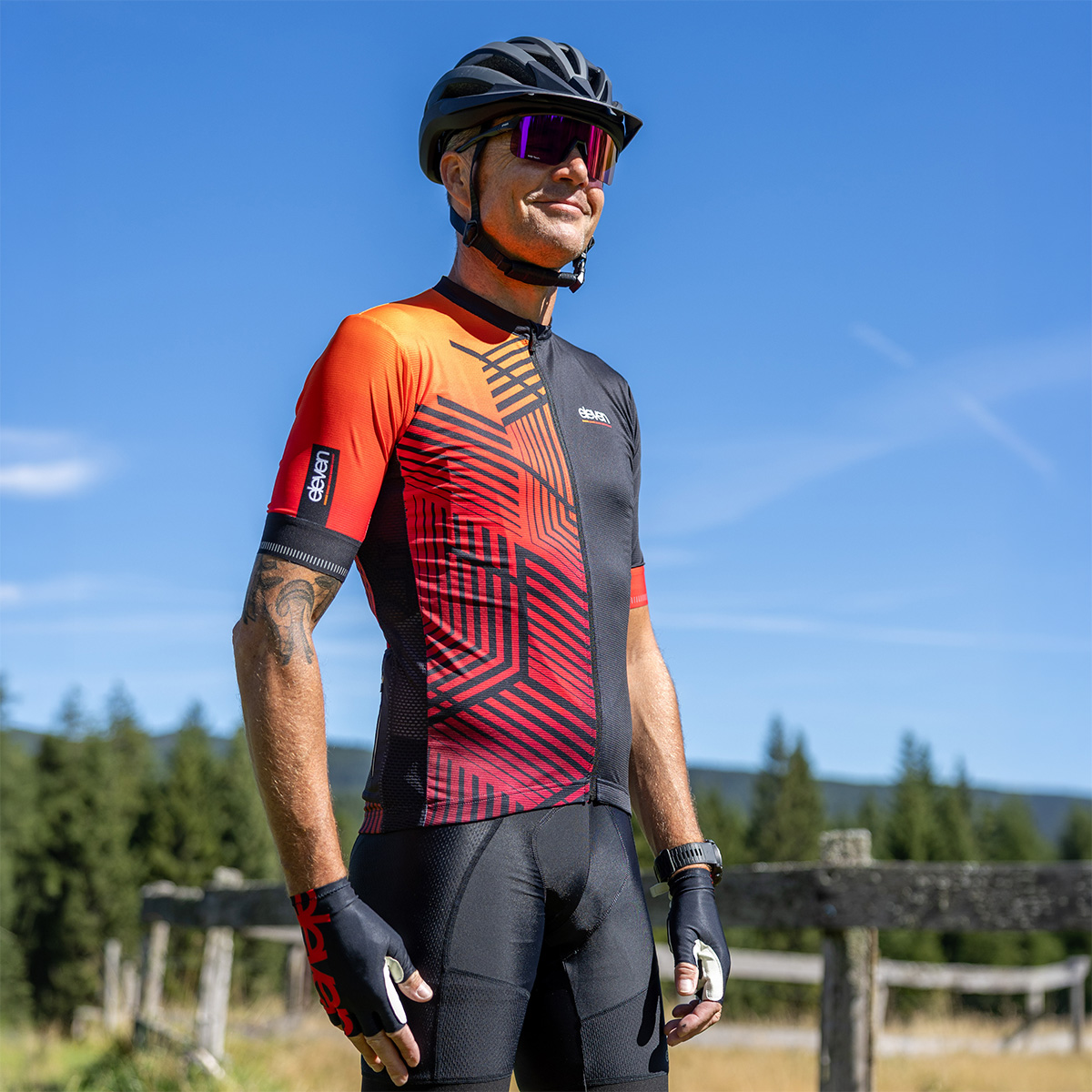 Pánský cyklistický dres Eleven Kilian Rift Red Velikost: XL