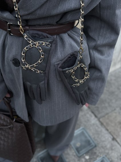 Rukavice s retiazkovým detailom uni