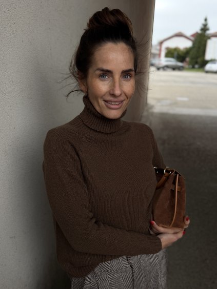 Rolák vlnený s kašmírom hnedá uni