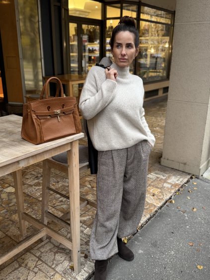 Polorolák hrubý alpaca béžovošedá uni