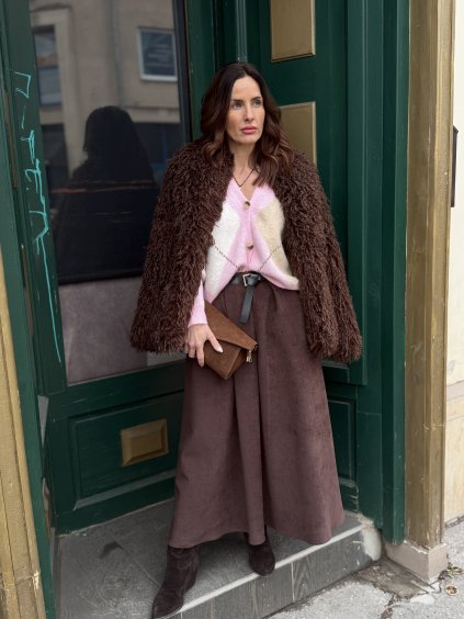 čokoládová maxi sukňa dámska