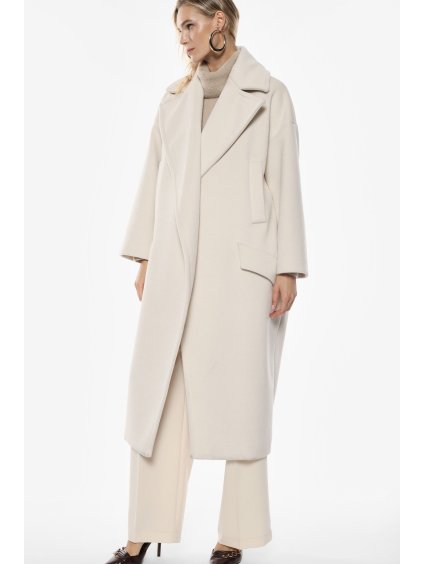 Kremový oversize kabát Imperial z vlnenej zmesi – elegantný taliansky štýl
