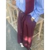 Široké burgundy nohavice Imperial s vysokým pásom a padavým strihom, elegantný taliansky look pre ženy.