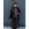 Dámsky dlhý oversize kabát Imperial v odtieni moro hnedá, taliansky elegantný štýl.