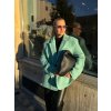 Zelené vlnené sako oversize, elegantný taliansky štýl pre moderné outfity.