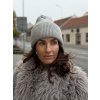 bledošedá dámska čiapka basic jemný úplet zimný doplnok